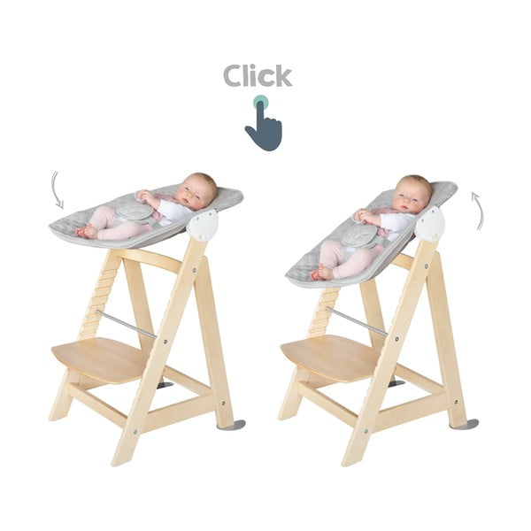 Jedálenská stolička vo svetlosivo-prírodnej farbe Style Born Up 2in1 – Roba-image-4