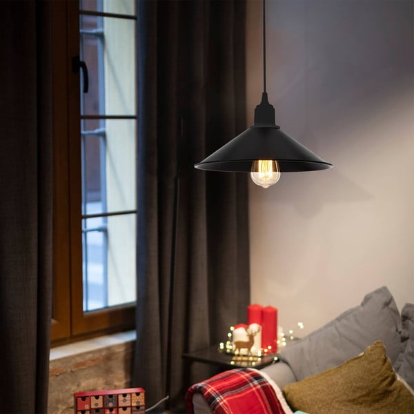 Čierne kovové stropné svietidlo ø 30 cm – Squid Lighting-image-1