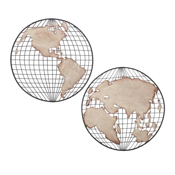 Kovová nástenná dekorácia Mauro Ferretti Globe Double