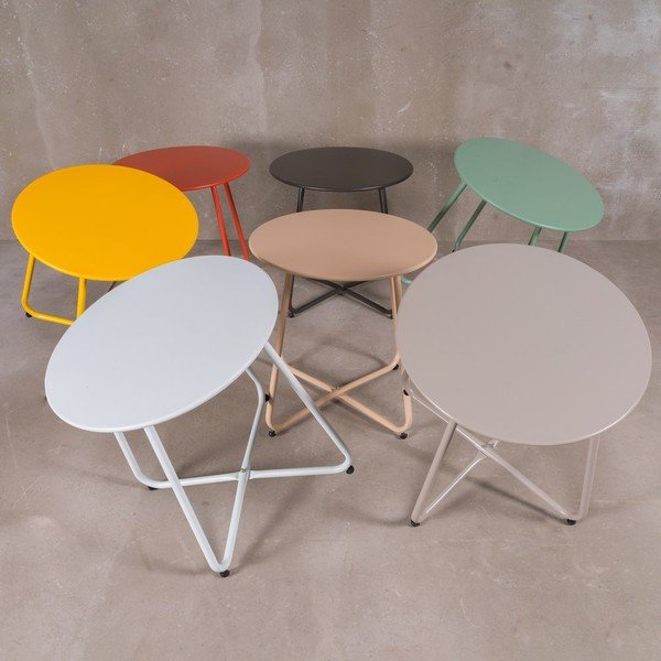 Kovový okrúhly záhradný odkladací stolík ø 45 cm Luna - LDK Garden-image-1