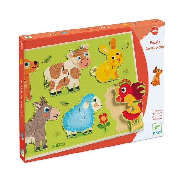 Detské vkladacie drevené puzzle s motívmi domácich zvierat Djeco-image-2