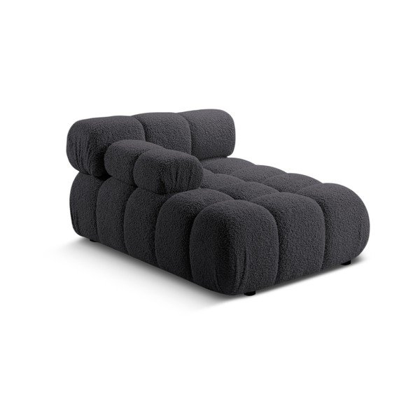 Antracitový modul pohovky z textílie bouclé (ľavý roh) Bellis – Micadoni Home-image-4