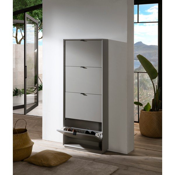 Sivá skrinka na topánky so 4 zásuvkami Marckeric Luka-image-1