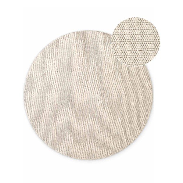 Krémovobiely ručne tkaný vlnený okrúhly koberec ø 200 cm Richmond Diana – Ted Baker