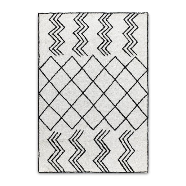 Čierno-biely koberec z bavlny HF Living Morocco, 120 × 170 cm