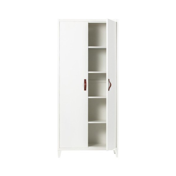 Biela šatníková skriňa WOOOD Brock, šírka 84 cm-image-1