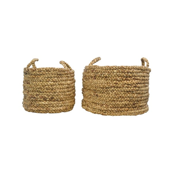 Sada 2 úložných košíkov z vodného hyacintu HSM collection Natural-image-1