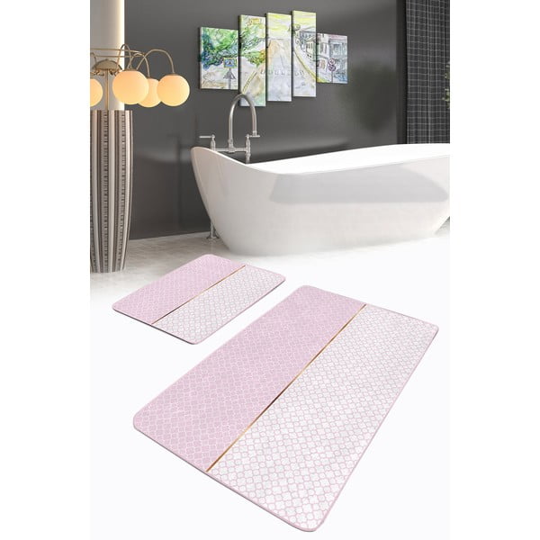 Ružové kúpeľňové predložky v súprave 2 ks 60x100 cm – Mila Home-image-1
