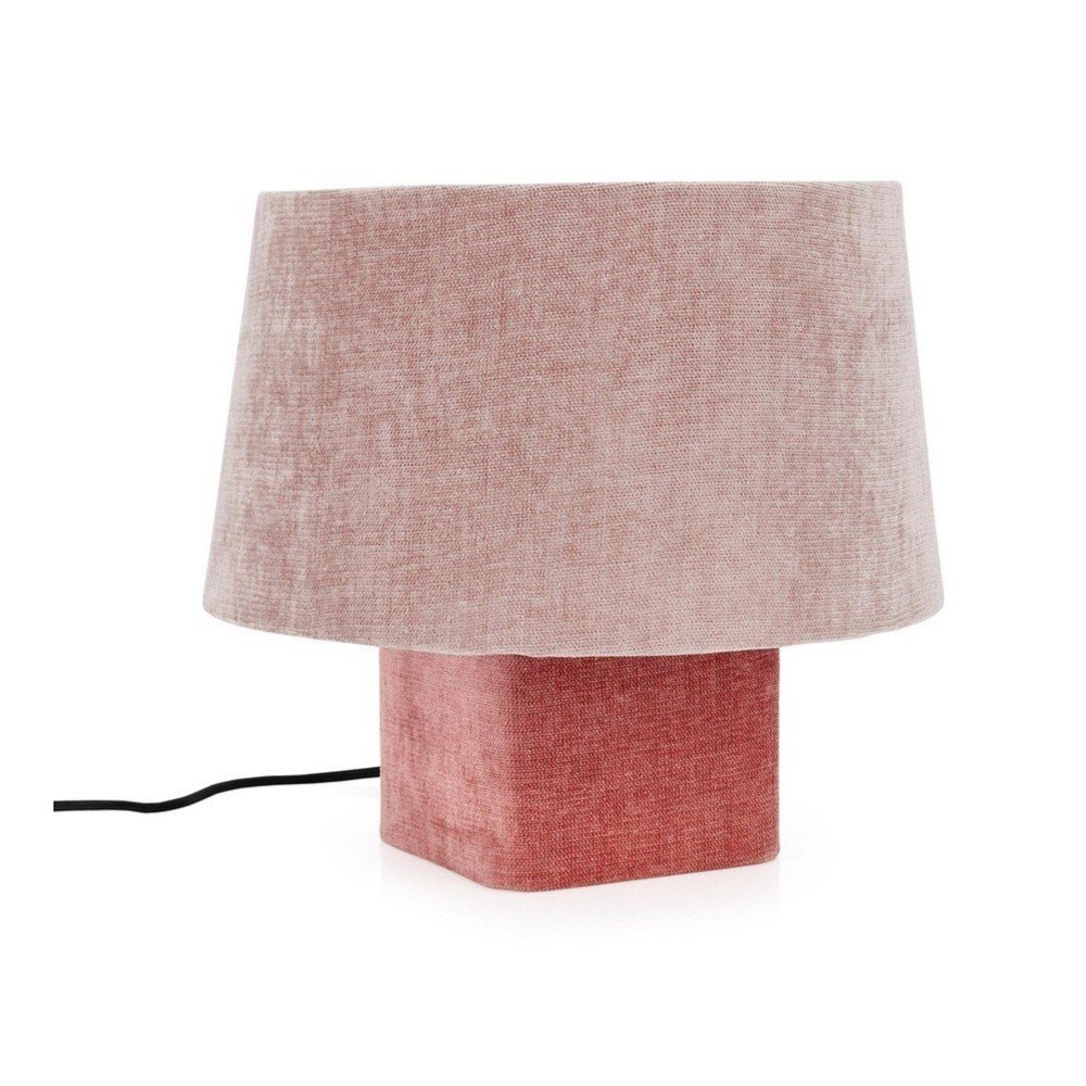 E-shop Ružová kovová stolová lampa s textilným tienidlom (výška 35 cm) Demra – Bizzotto