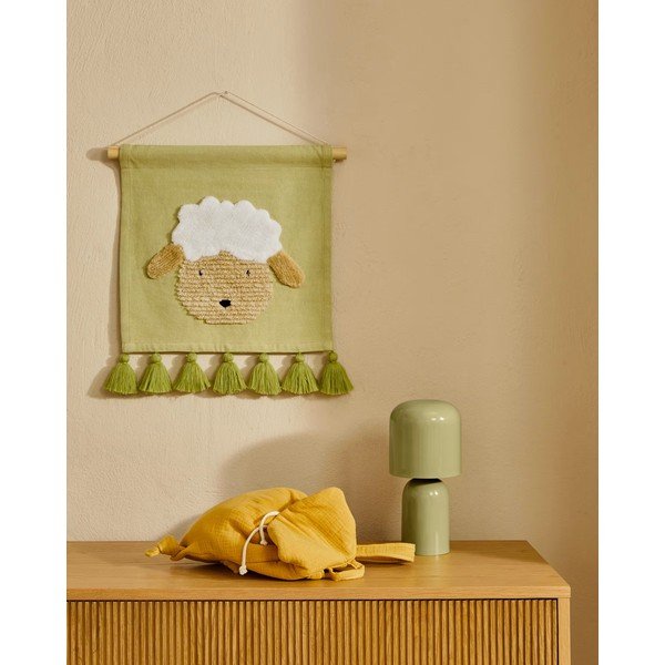Zelená stolová lampa s kovovým tienidlom (výška 28 cm) Monze – Kave Home-image-2