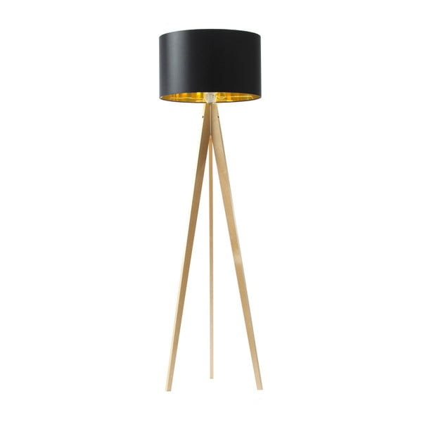 Čierno-zlatá stojacia lampa 4room Artist, breza, 150 cm