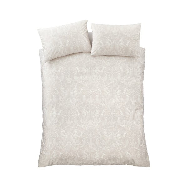 Béžové zamatové obliečky na dvojlôžko 200x200 cm Bridgerton Regal Birds – Catherine Lansfield