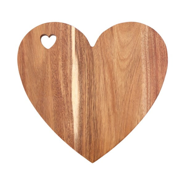 Doska v tvare srdca z akáciového dreva s ružovým okrajom Premier Housewares, 30 × 28 cm