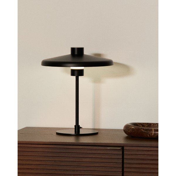 Čierna stolová lampa s kovovým tienidlom (výška  32,5 cm) Nuvira – Kave Home-image-2