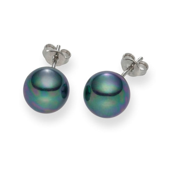 Tmavomodré perlové náušnice Pearls of London Mystic