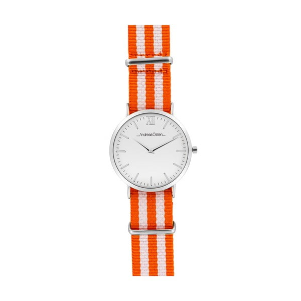 Dámske hodinky s oranžovo-bielym remienkom Andreas Östen Fenna