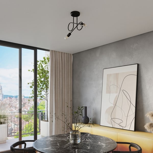 Čierne stropné svietidlo 18x57 cm Opulent – Sollux-image-4