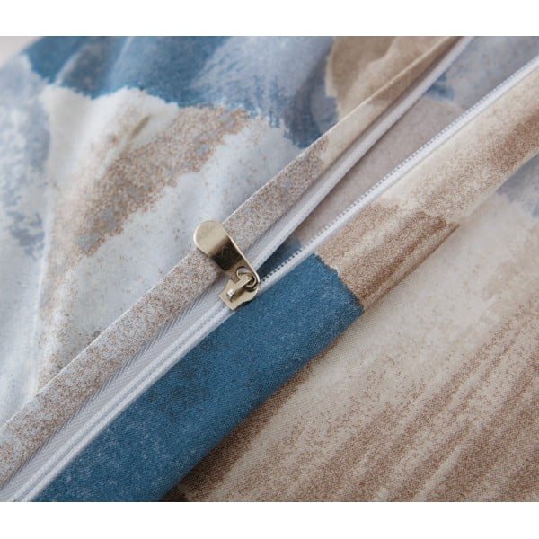 Modro-hnedé 3dielne obliečky na jednolôžko z mikrosaténu 140x200 cm Eden – JAHU collections-image-2