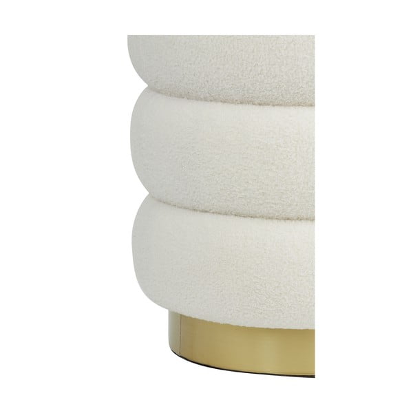 Biely taburet z textílie buklé Kimi – Light & Living-image-3