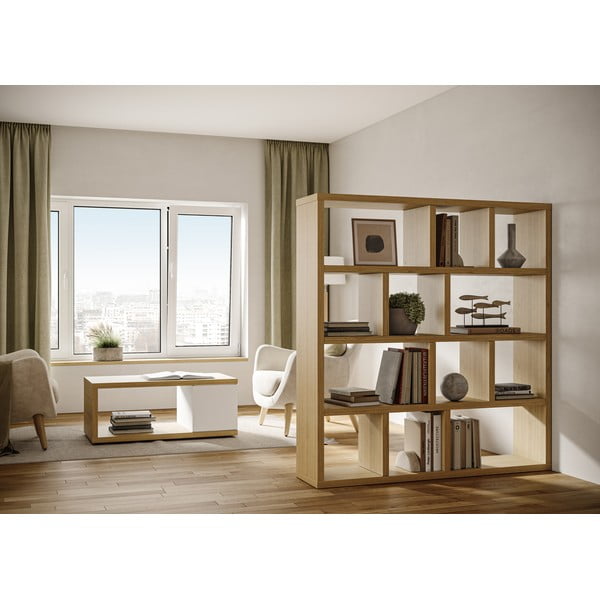 Hnedá knižnica v dekore duba 150x159 cm Berlin – TemaHome-image-4