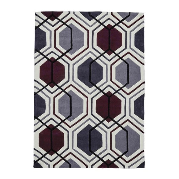 Tmavomodrý koberec Think Rugs Hong Kong Hexagon, 120 × 170 cm
