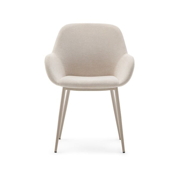 Krémovobiele čalúnené jedálenské kreslo Konna – Kave Home-image-4