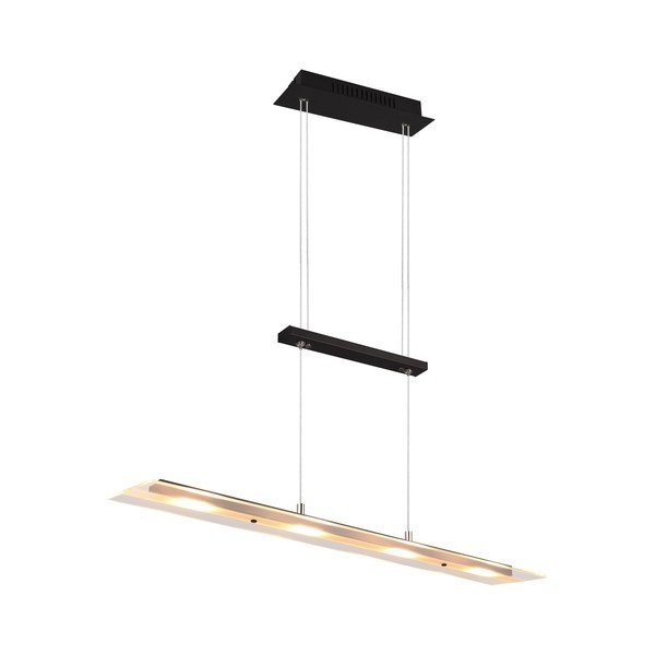 Čierne LED závesné svietidlo so skleneným tienidlom Milos – Reality-image-3