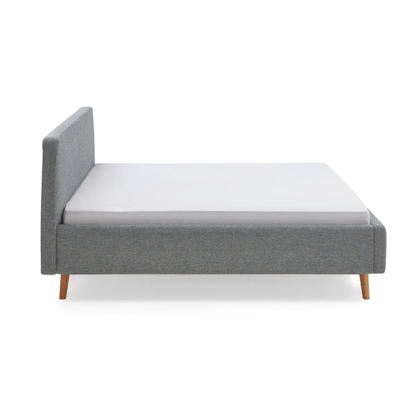 Tmavosivá čalúnená dvojlôžková posteľ s úložným priestorom s roštom 180x200 cm Mattis – Meise Möbel-image-4