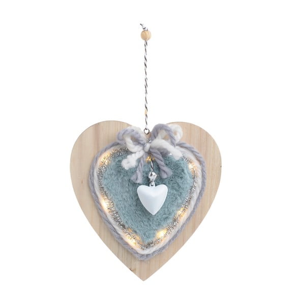 Vianočná drevená svetelná dekorácia v tvare srdca InArt Lucy