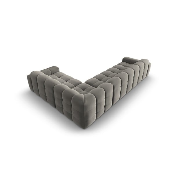 Sivá zamatová rohová pohovka (pravý roh) Kendal - Micadoni Home-image-4