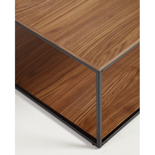 Hnedý konferenčný stolík s doskou v dekore orechového dreva 80x80 cm Yona - Kave Home-image-4