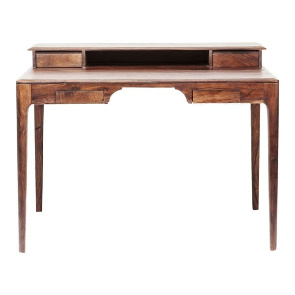 Tmavohnedý pracovný stôl z e×otických drevín Kare Design Brooklyn