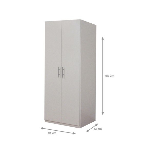 Biela trojdverová šatníková skriňa Evegreen Houso Home Paradiso, výška 202 cm-image-1