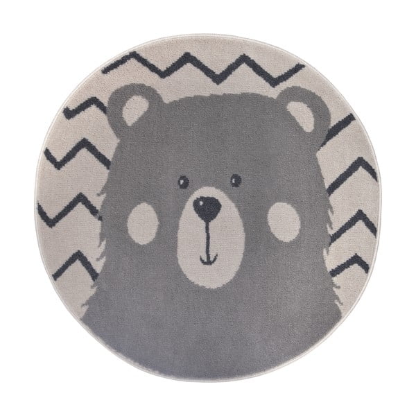 Sivý detský koberec ø 100 cm Bear – Hanse Home