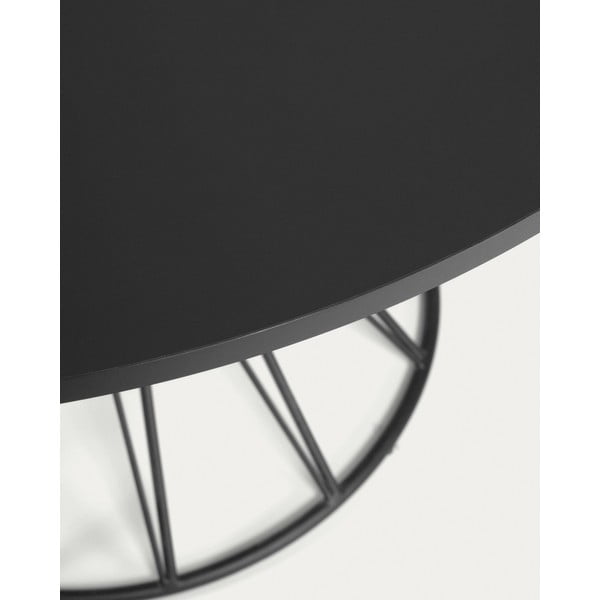 Čierny okrúhly jedálenský stôl s čiernou doskou ø 120 cm Niut – Kave Home-image-3
