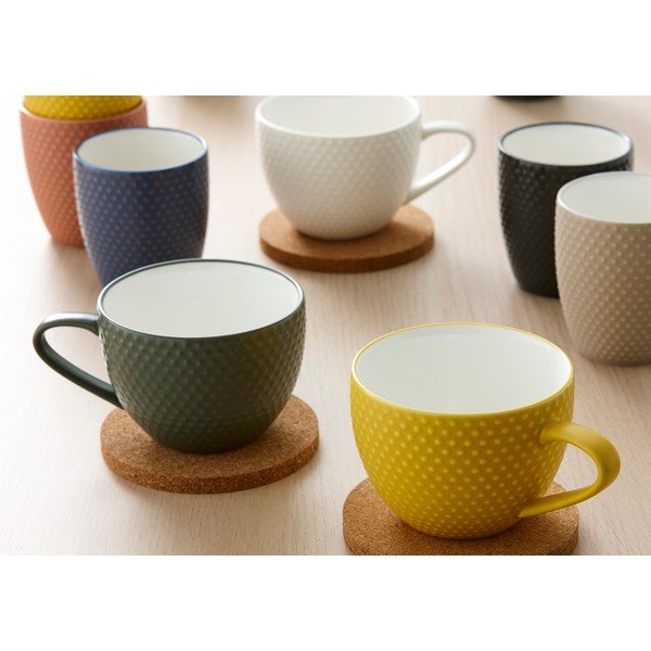 Zelený porcelánový hrnček s tanierikom 350 ml Abode – Ladelle-image-1