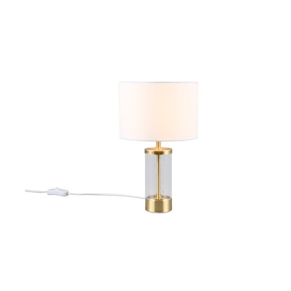 Stolová lampa v zlatej farbe s textilným tienidlom (výška 33,5 cm) Grazia – Reality-image-1