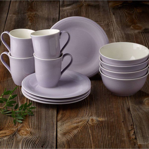 12-dielny fialový set riadu na raňajky Like by Villeroy & Boch Group-image-1