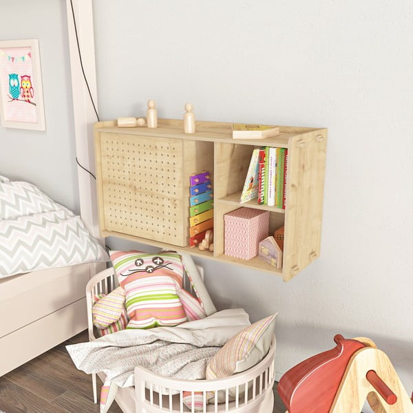 Nástenná knižnica v dekore duba v prírodnej farbe 65x30 cm Sima - Kalune Design-image-2