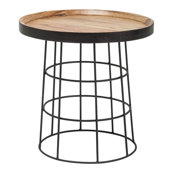 Čierno-hnedý odkladací stolík Kare Design Country Life, ⌀ 53 cm