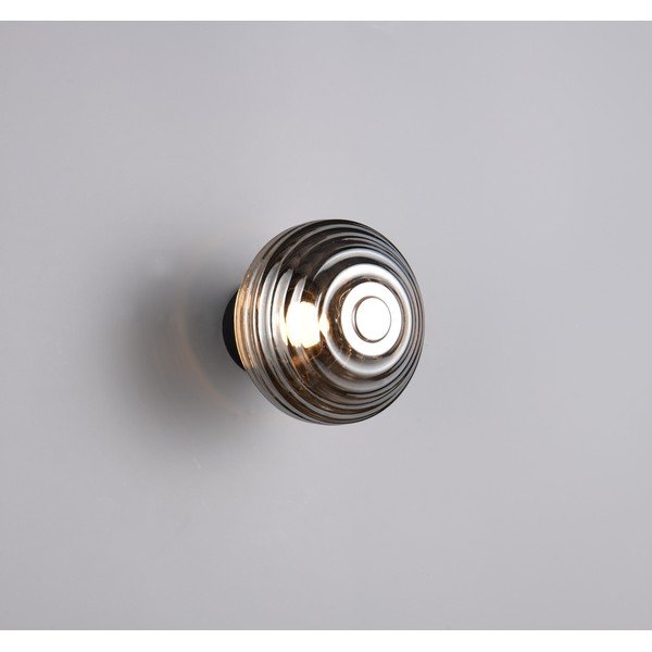 Tmavosivé sklenené LED nástenné svietidlo na USB ø 15,5 cm Earl – Reality-image-1