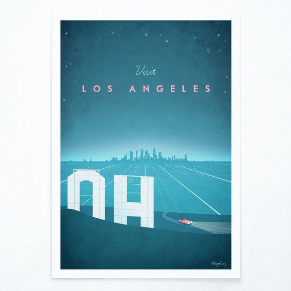 Plagát Travelposter Los Angeles, A2