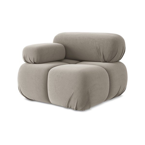 Béžový zamatový modul pohovky (ľavý roh) Lokua – Makamii-image-1