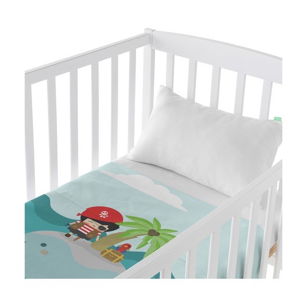 Set plachty a obliečky na vankúš z čistej bavlny Happynois Pirata, 120 × 180 cm-image-1