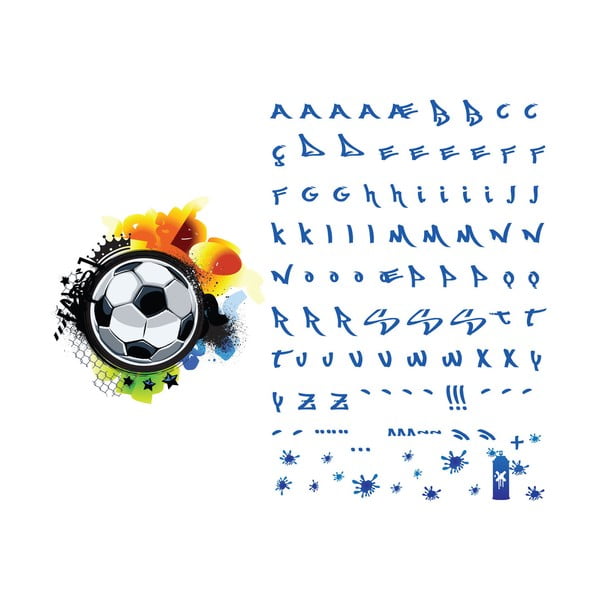 Nástenná samolepka s menom Ambiance Football Graffitti-image-2