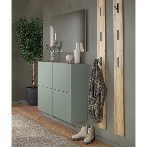 Sivozelená matná závesná skrinka 97x79x27 cm Binetto – Germania-image-1