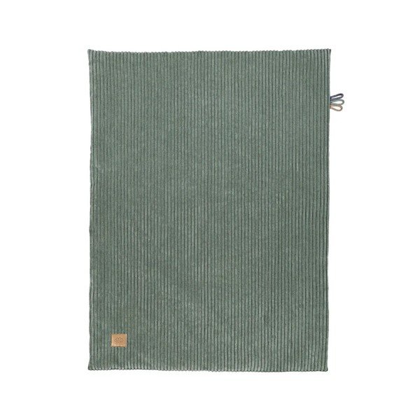 Zelená menčestrová detská deka 100x77 cm – Meowbaby