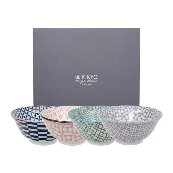 Sada 4 porcelánových misiek Tokyo Design Studio Geo Eclectic