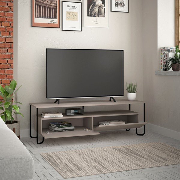 Sivo-béžový TV stolík 150x45 cm Dilly – Marckeric-image-4