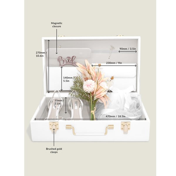 Biely dekoratívny úložný box z umelej kože 50x30x15 cm – Stackers-image-3